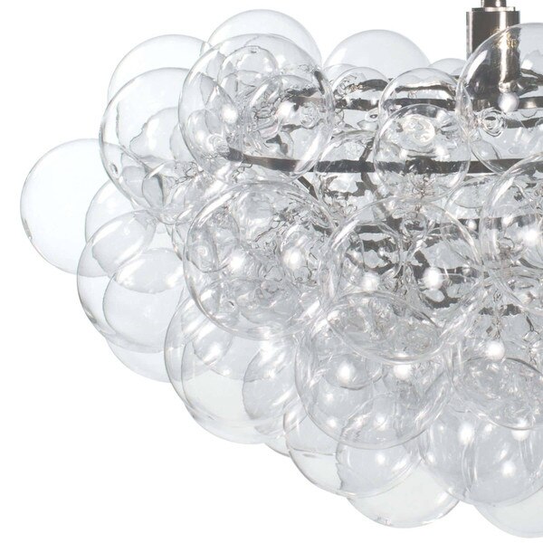 Left side of Regina Andrew's Bubbles Chandelier in Polished Nickel